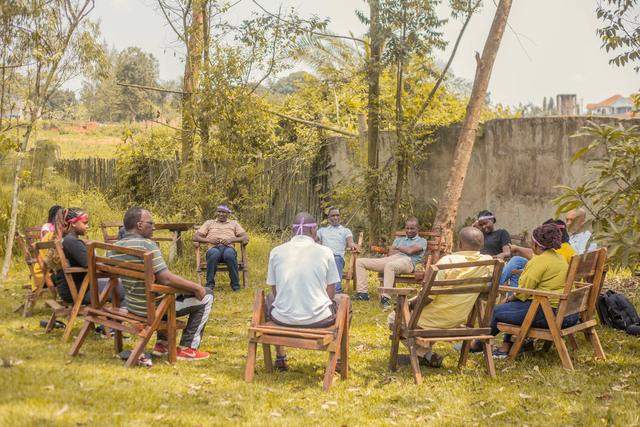 A group gathered outdoors